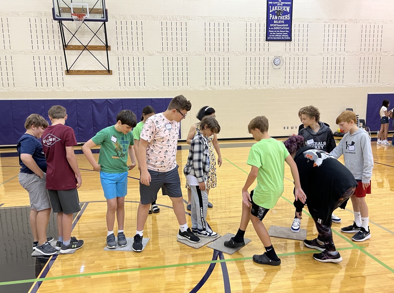 students participating in an icebreaker activity 