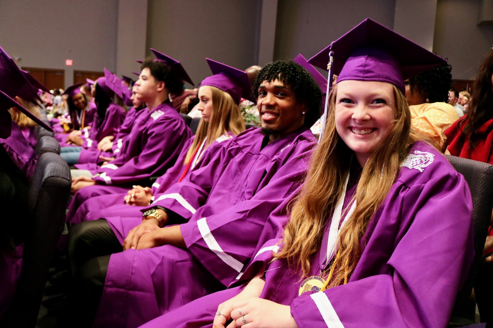 High School seniors at their graduation ceremony