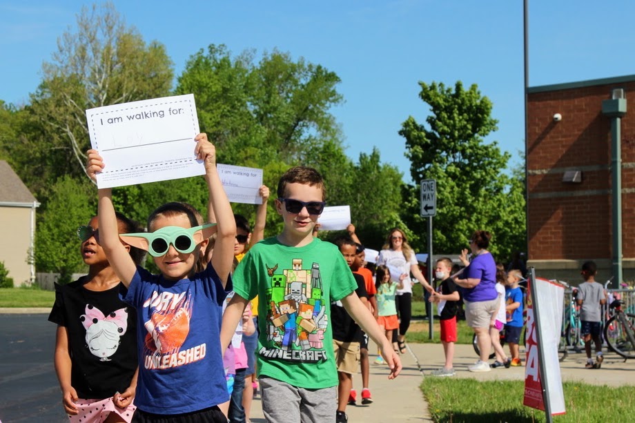 children walking outside