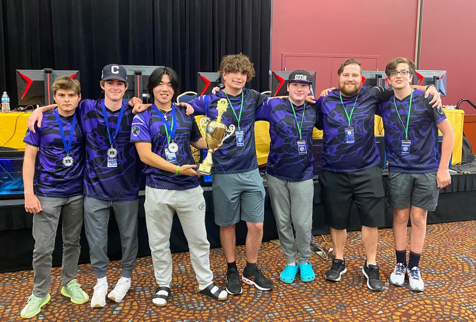 Pickerington Schools eSports team with their trophy