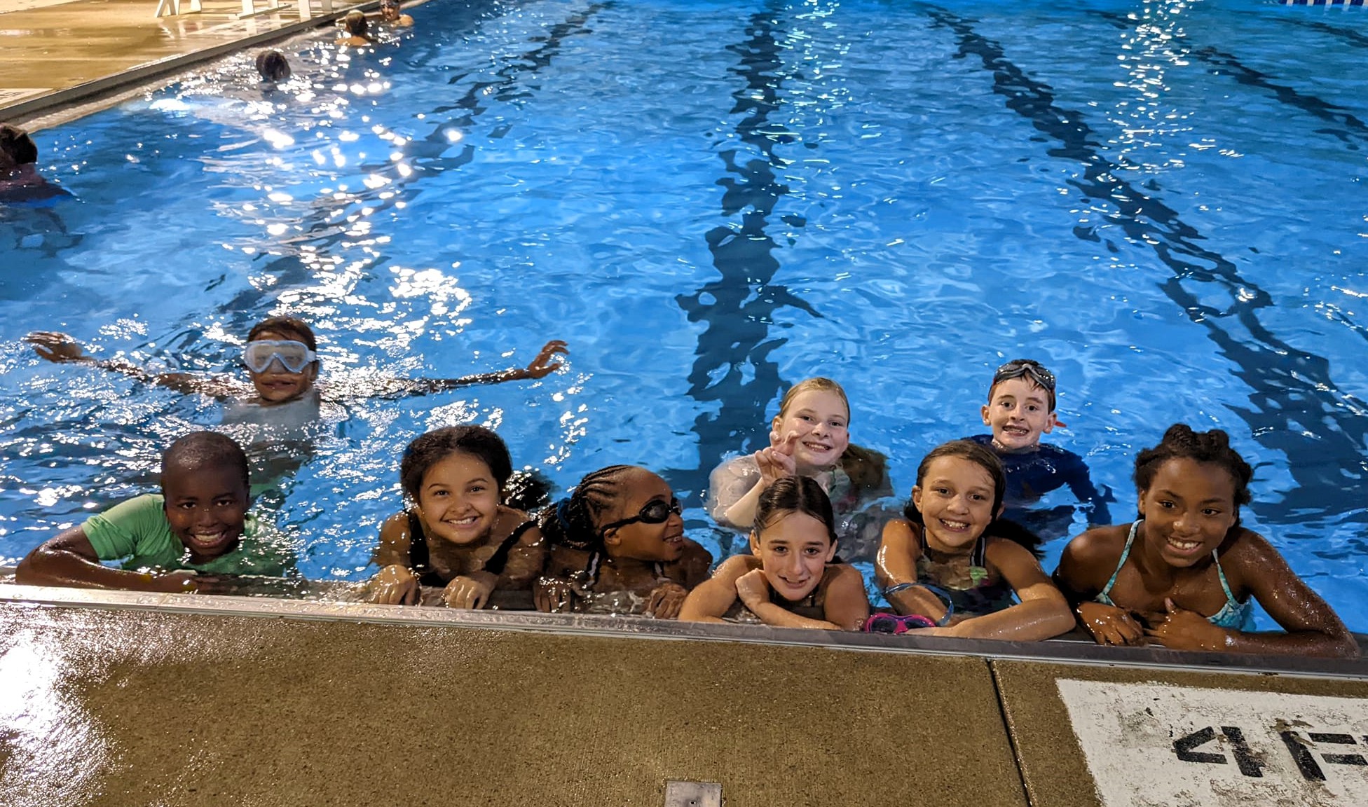 Diley students at a pool party