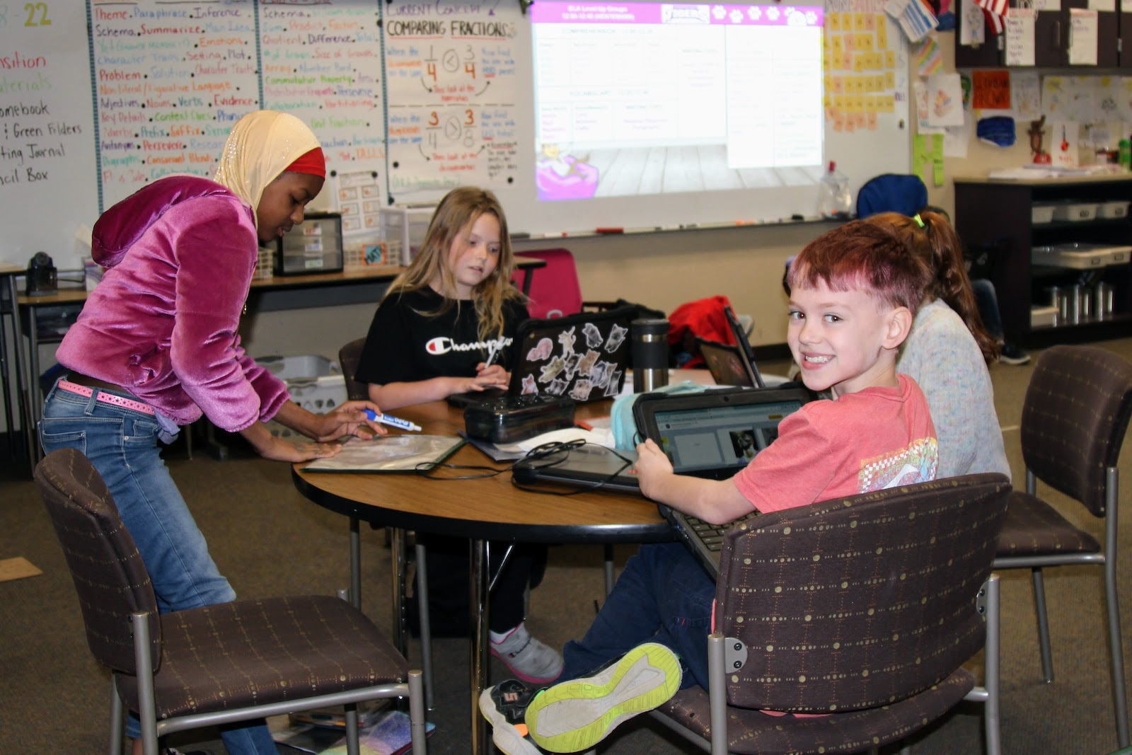 kids doing schoolwork on their Chromebooks