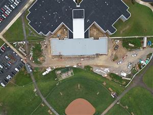 aerial of construction site