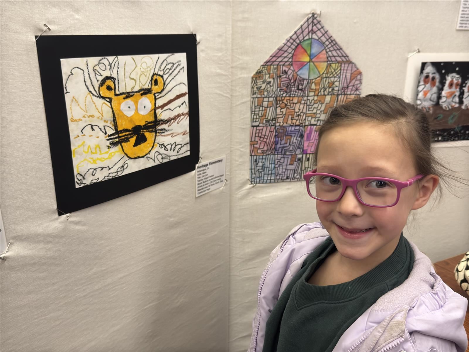 Heritage Student with Artwork